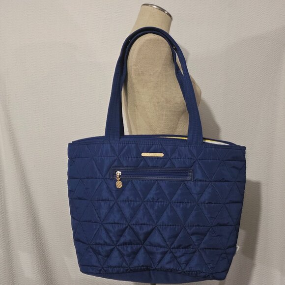 Fit & Fresh Blue Metro Quilted Carry -All Tote w/ Insulated Lunch Compartment - Picture 1 of 12